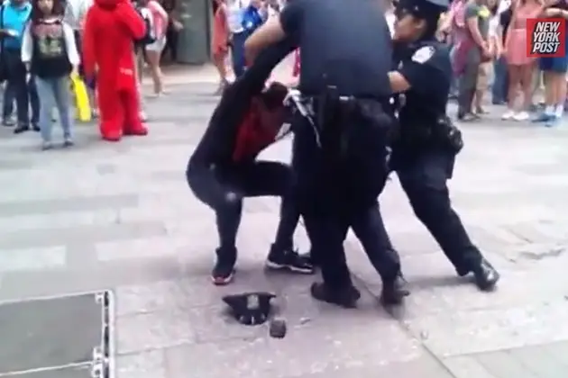 Spider-Man was arrested Saturday afternoon for assaulting a police officer.